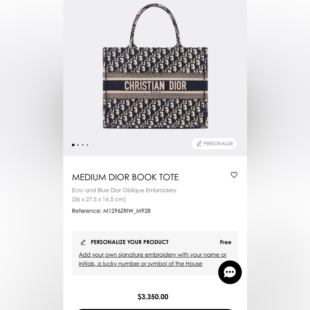 MEDIUM DIOR BOOK TOTE